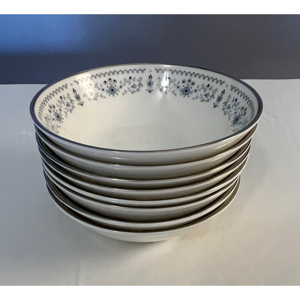Vintage Minton Beaumaris Fruit/Dessert (Sauce) Bowls (8) Blue Floral 5 1/4"